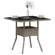 vidaXL PE Rattan Medium Garden Coffee Table in Light Gray