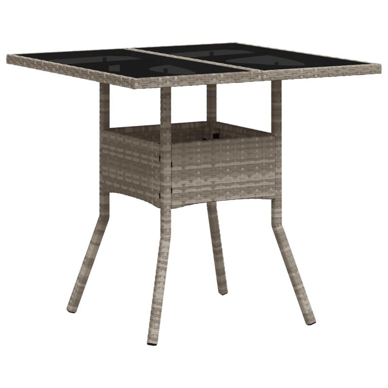 vidaXL PE Rattan Medium Garden Coffee Table in Light Gray
