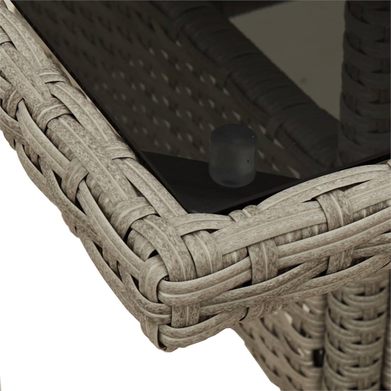 vidaXL PE Rattan Medium Garden Coffee Table in Light Gray