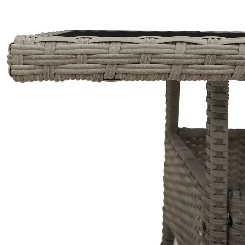 vidaXL PE Rattan Medium Garden Coffee Table in Light Gray