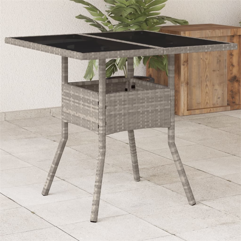 vidaXL PE Rattan Medium Garden Coffee Table in Light Gray