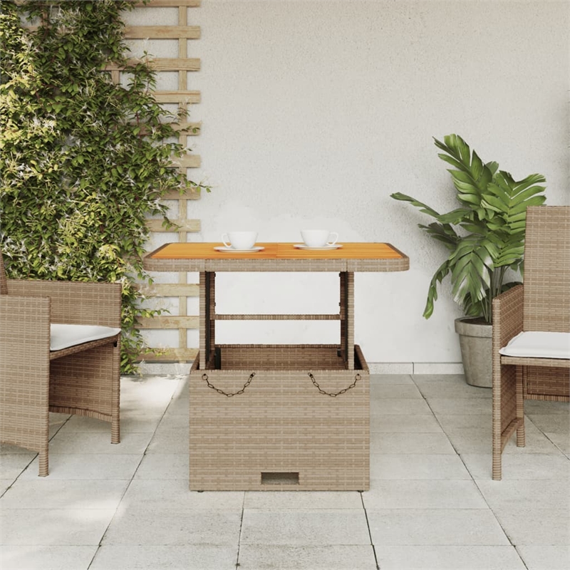 vidaXL Garden Table in Brown/Beige