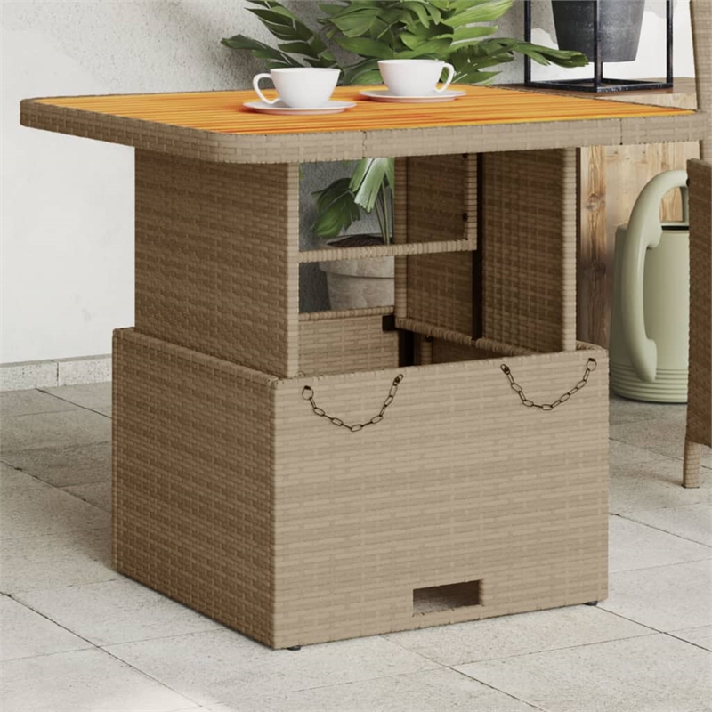 vidaXL Garden Table in Brown/Beige