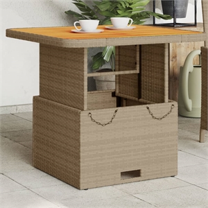 vidaXL Garden Table in Brown/Beige