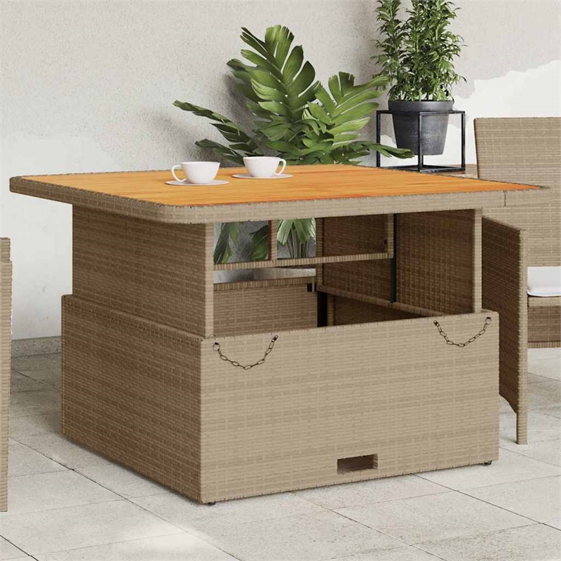 vidaXL Garden Table in Brown/Beige