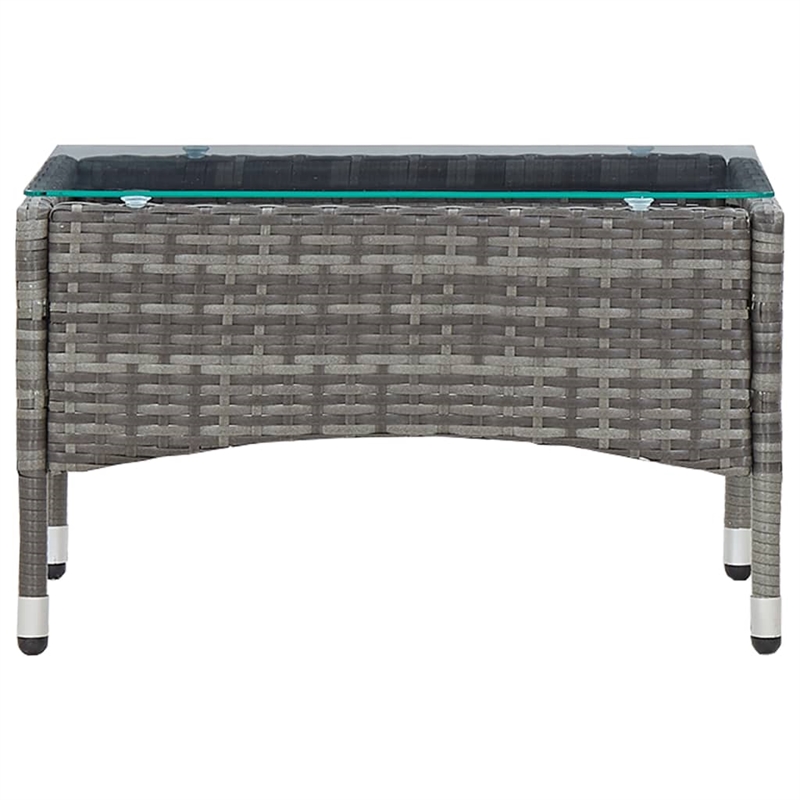 vidaXL Poly Rattan Outdoor Table in Gray