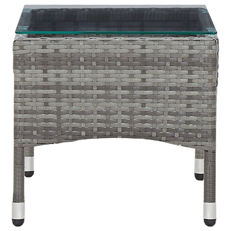vidaXL Poly Rattan Outdoor Table in Gray