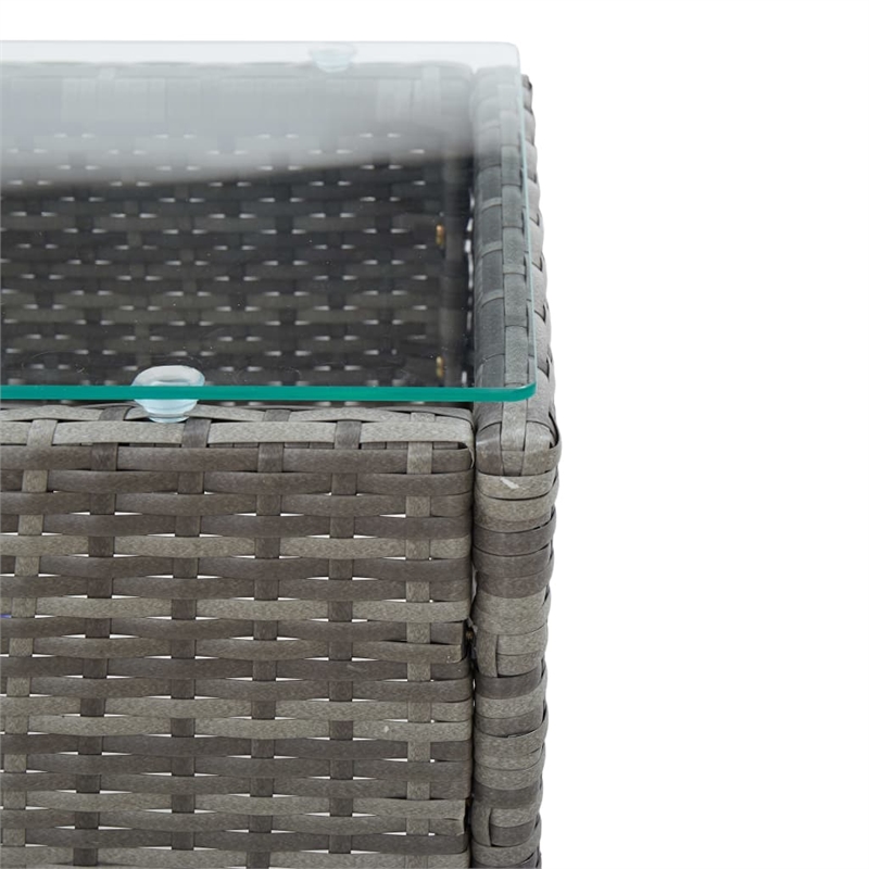 vidaXL Poly Rattan Outdoor Table in Gray