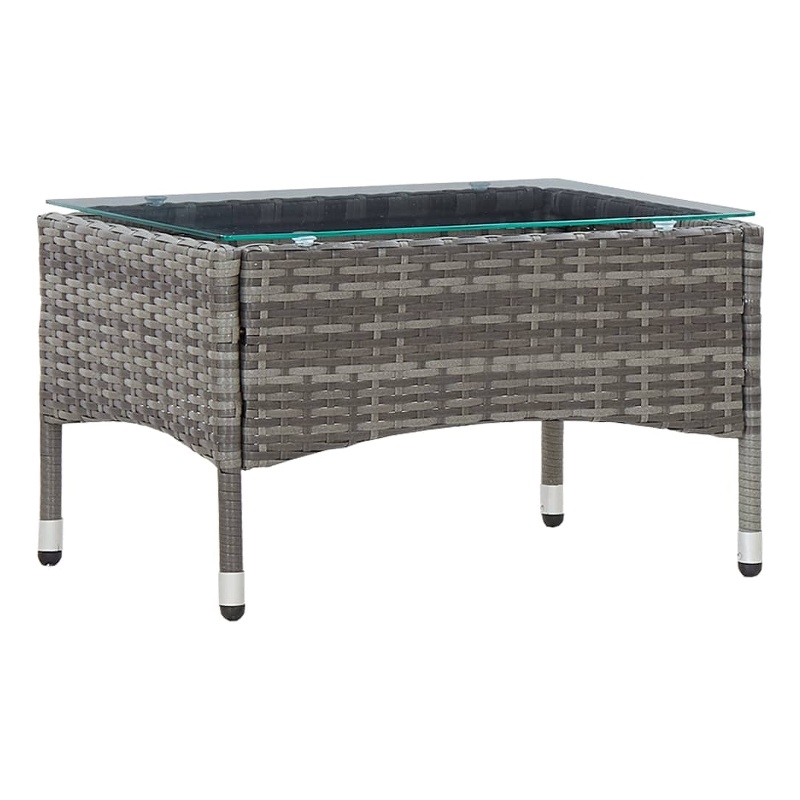 vidaXL Poly Rattan Outdoor Table in Gray