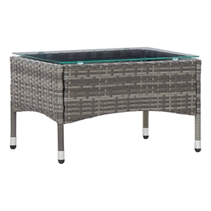 vidaXL Poly Rattan Outdoor Table in Gray
