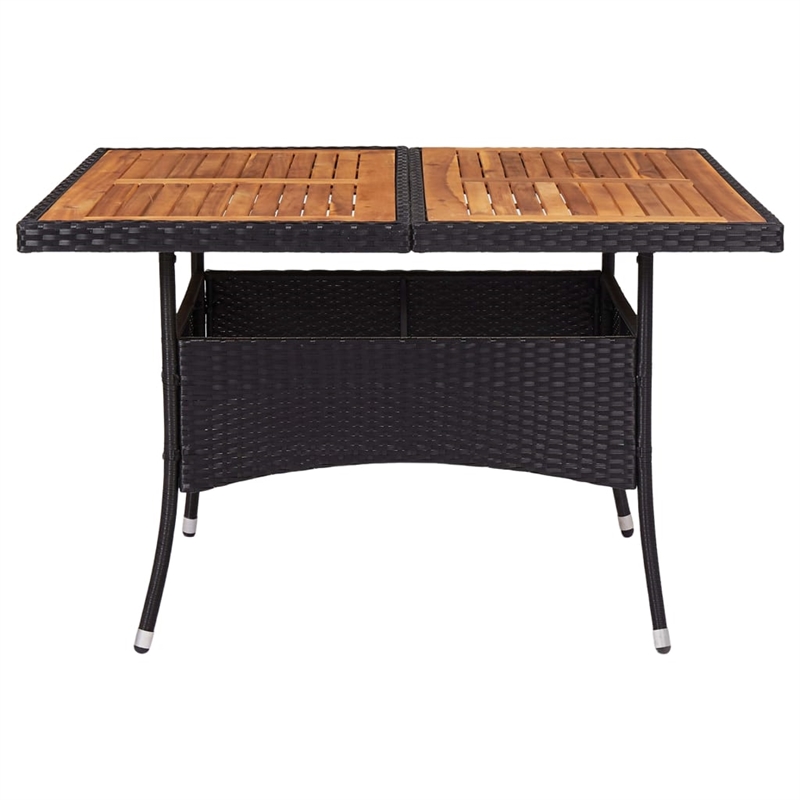 vidaXL Dining Table in Black and Natural/Brown