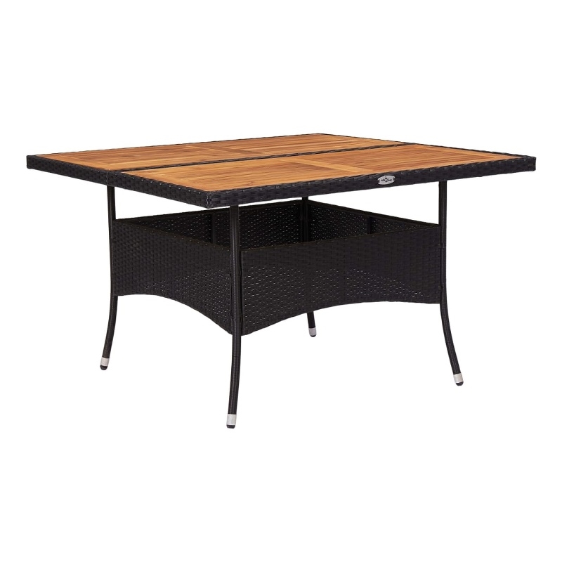 vidaXL Dining Table in Black and Natural/Brown