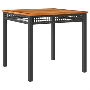 vidaXL PE Rattan Garden Dining Table in Black and Brown