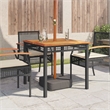 vidaXL PE Rattan Garden Dining Table in Black and Brown