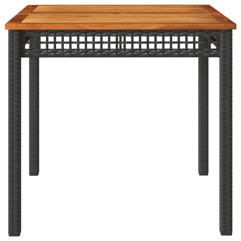 vidaXL PE Rattan Garden Dining Table in Black and Brown