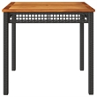 vidaXL PE Rattan Garden Dining Table in Black and Brown