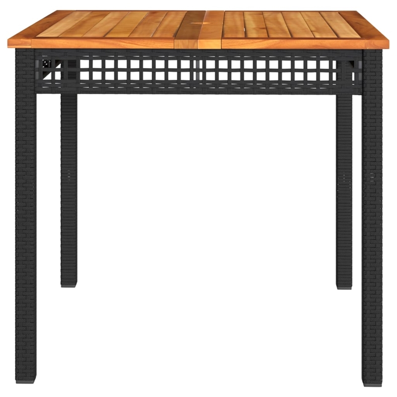 vidaXL PE Rattan Garden Dining Table in Black and Brown