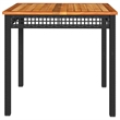 vidaXL PE Rattan Garden Dining Table in Black and Brown