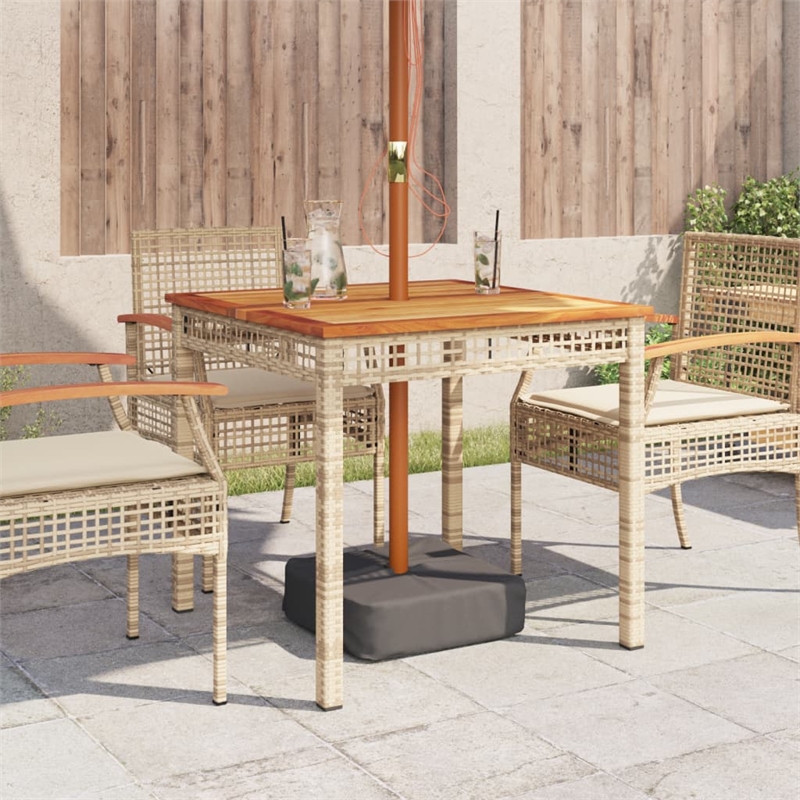 vidaXL Garden Dining Table in Beige and Brown