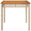 vidaXL Garden Dining Table in Beige and Brown