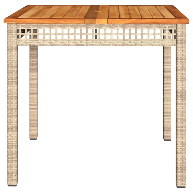 vidaXL Garden Dining Table in Beige and Brown