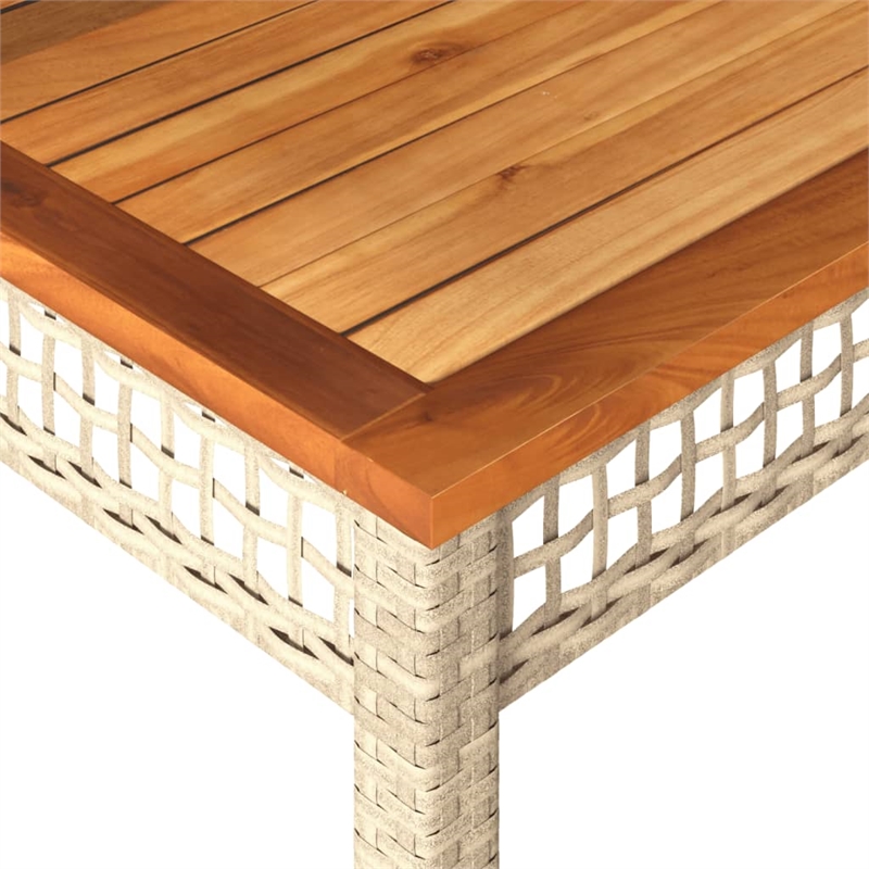 vidaXL Garden Dining Table in Beige and Brown