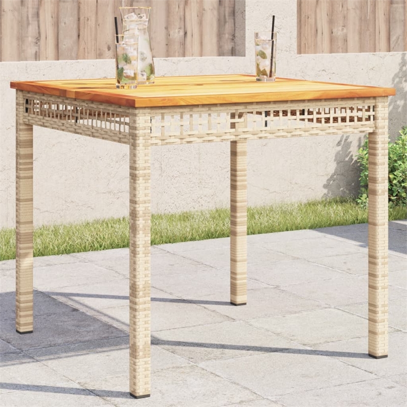 vidaXL Garden Dining Table in Beige and Brown