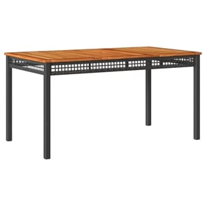 vidaXL Garden Dining Table in Black and Brown