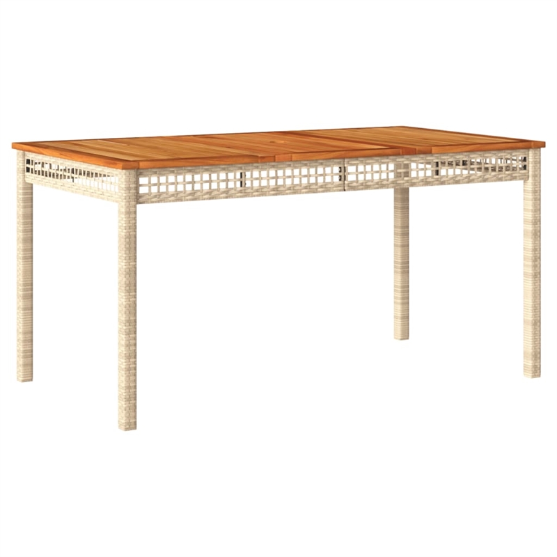 vidaXLPoly Rattan Garden Dining Table in Beige