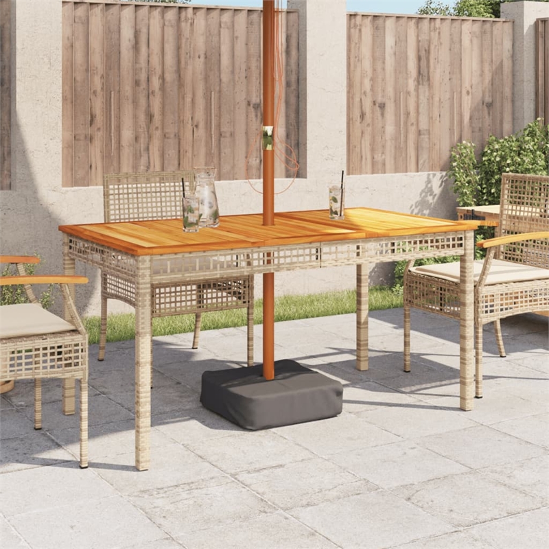 vidaXLPoly Rattan Garden Dining Table in Beige
