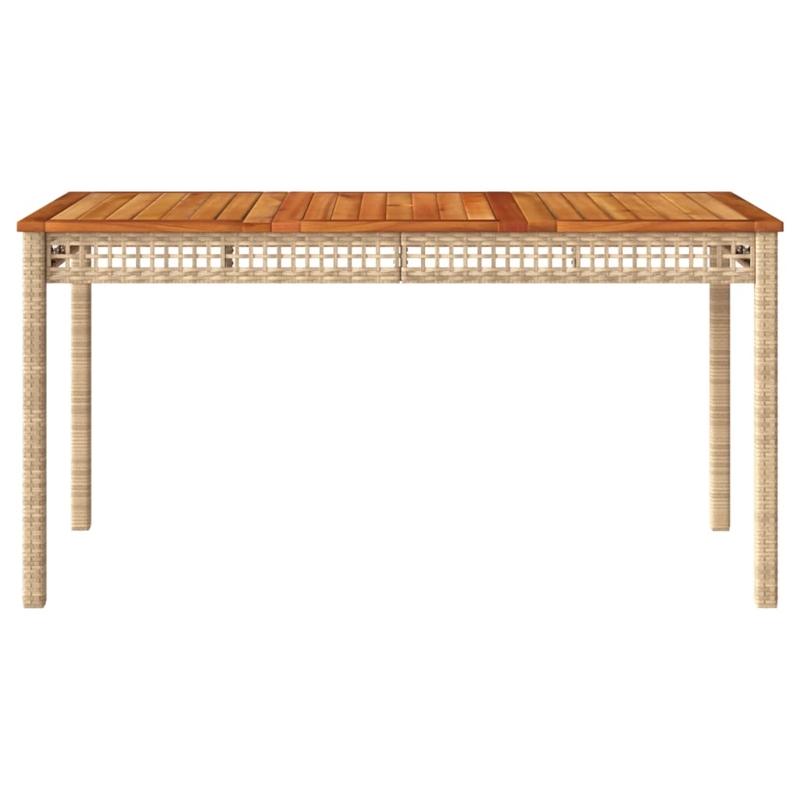 vidaXLPoly Rattan Garden Dining Table in Beige