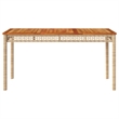 vidaXLPoly Rattan Garden Dining Table in Beige