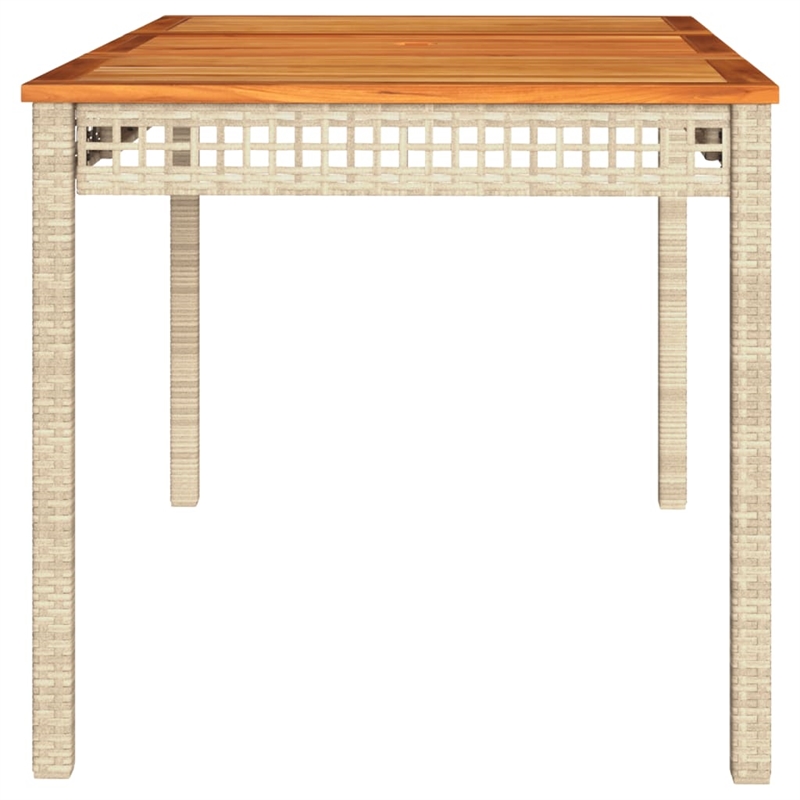 vidaXLPoly Rattan Garden Dining Table in Beige