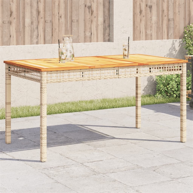 vidaXLPoly Rattan Garden Dining Table in Beige