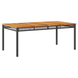 vidaXL Garden Dining Table in Black and Brown