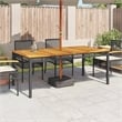 vidaXL Garden Dining Table in Black and Brown