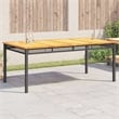 vidaXL Garden Dining Table in Black and Brown