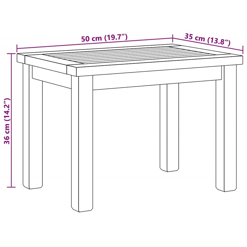 vidaXL Solid Teak Wood Coffee Table in Brown