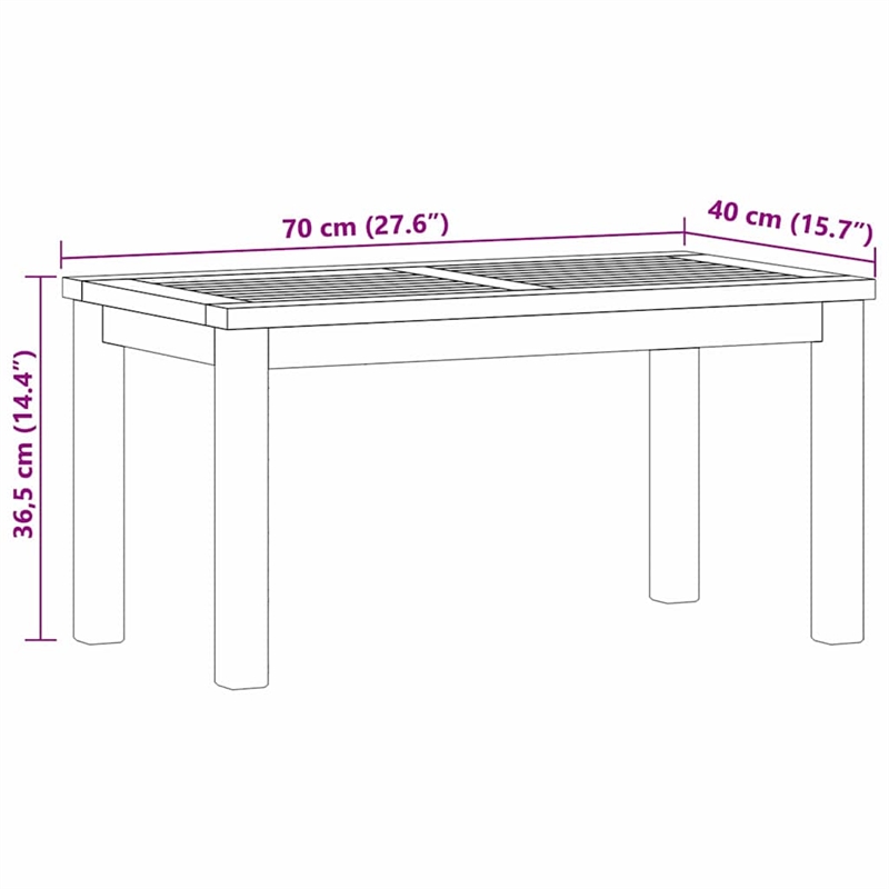 vidaXL Solid Teak Wood Coffee Table in Brown