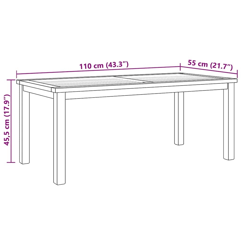 vidaXL Solid Teak Wood Coffee Table in Brown
