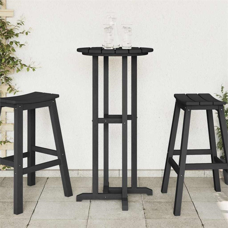 vidaXL Polyethylene Bar Table in Black