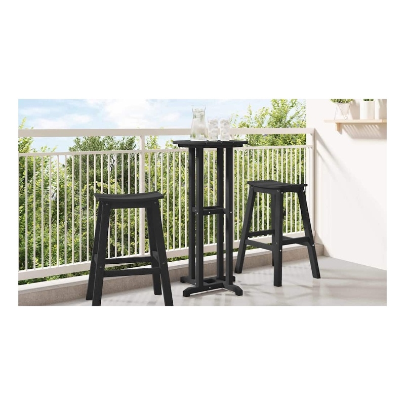 vidaXL Polyethylene Bar Table in Black