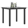 vidaXL Aluminum and Glass Garden Dining Table in Black