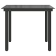 vidaXL Aluminum and Glass Garden Dining Table in Black