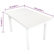 vidaXL Plastic Outdoor Dining Table in White