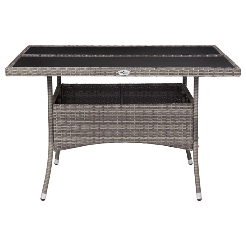 vidaXL PE Rattan Garden Table in Gray