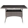 vidaXL PE Rattan Garden Table in Gray