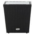 vidaXL Poly Rattan with Tempered Glass Tea Table in Black