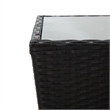 vidaXL Poly Rattan with Tempered Glass Tea Table in Black