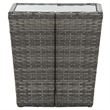 vidaXL PE Rattan with Steel Tea Table in Gray and Transparent